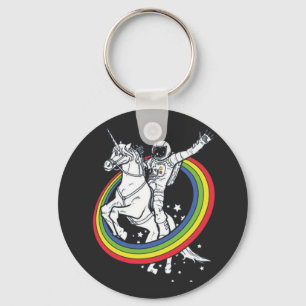 Astronaut Riding Unicorn Keychain