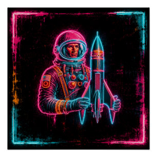 Astronaut Rocket Man Poster