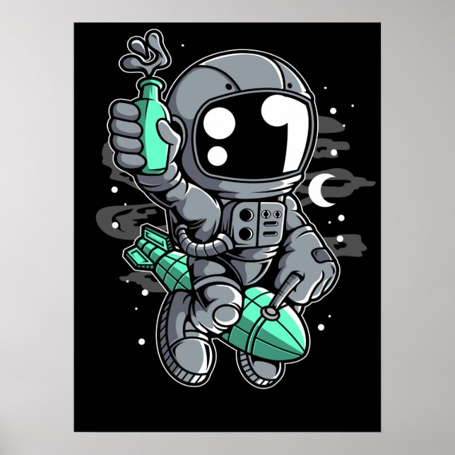 Astronaut Rocket Ride Poster (Front)