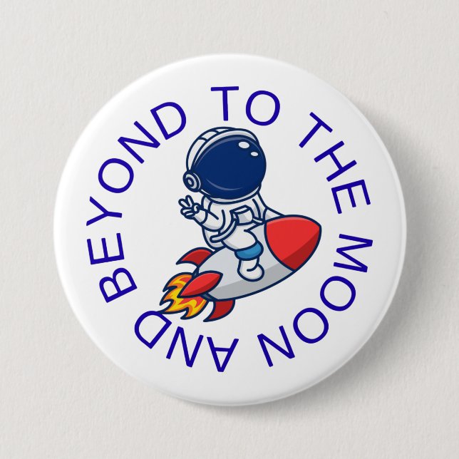 Astronaut Rocket Space Adventure Design 3 Inch Round Button (Front)