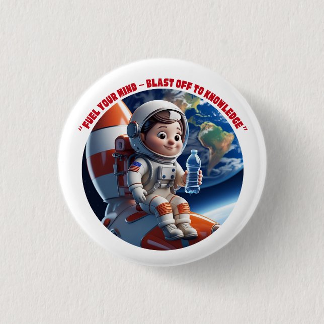 “Astronaut Rocket Space Button (Front)