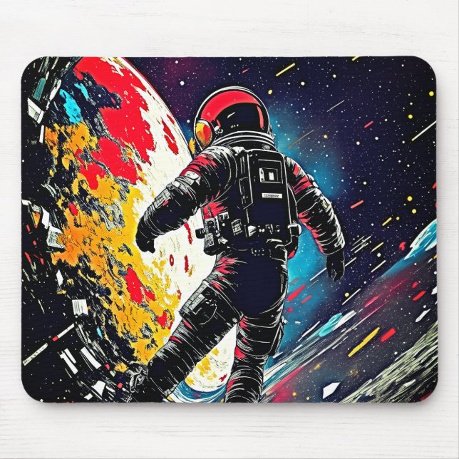 Astronaut’s Journey | Cosmic Shatter Mouse Pad (Front)