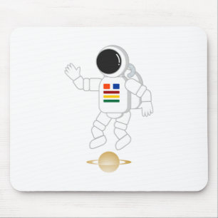Astronaut Saturn Mouse Pad