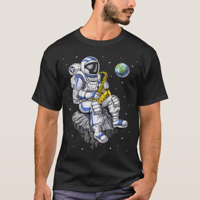 Astronaut Saxophone Player T-Shirt (Front)