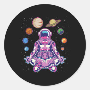 Astronaut Shirts, Outer Space Yoga Classic Round Sticker