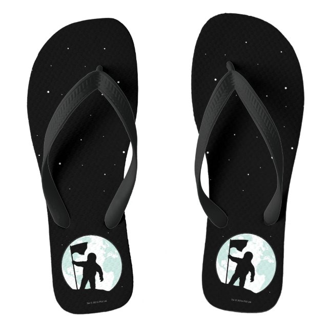 Astronaut Silhouette Flip Flops (Footbed)