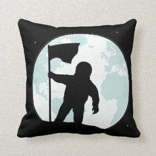 Astronaut Silhouette Throw Pillow