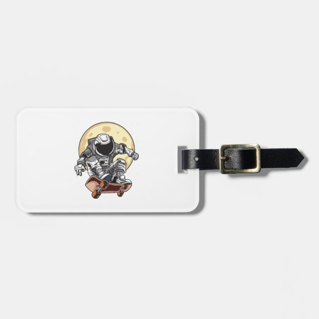 Astronaut Skate Luggage Tag (Front Horizontal)