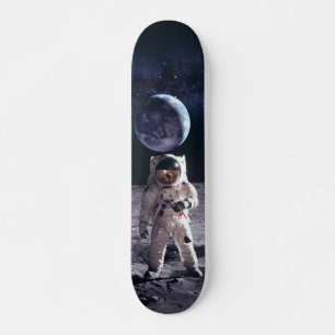 Astronaut Skateboard on the Moon
