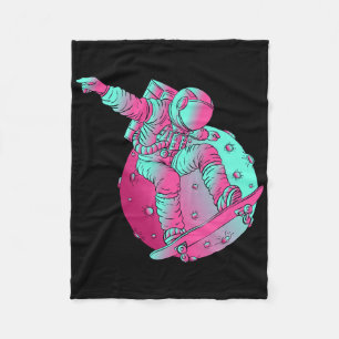 Astronaut Skateboard Skateboarder Skateboarding Sk Fleece Blanket