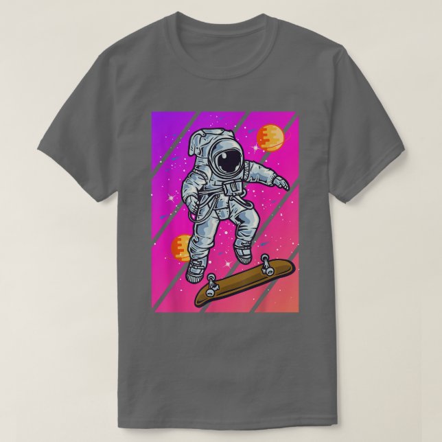 Astronaut Skateboard  T-Shirt (Design Front)