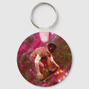 Astronaut Skateboarder Keychain