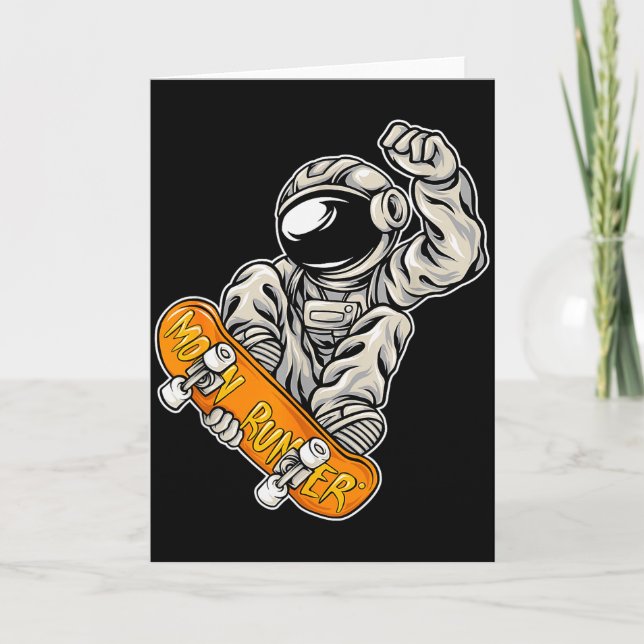 Astronaut Skateboarder, Skateboarding Lover, Astro Card (Front)