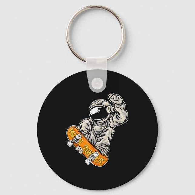 Astronaut Skateboarder, Skateboarding Lover, Astro Keychain (Front)