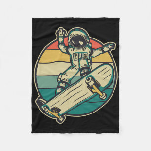 Astronaut Skateboarding Skateboard  Fleece Blanket