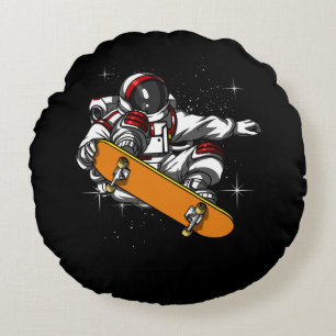 Astronaut Skater Round Pillow
