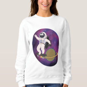 Astronaut skating in Space  Sweatshirt