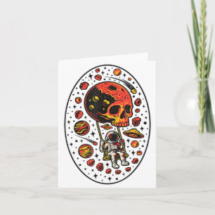Astronaut Skull Solar System Moon Planet Outer Spa Card