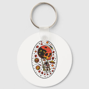 Astronaut Skull Solar System Moon Planet Outer Spa Keychain