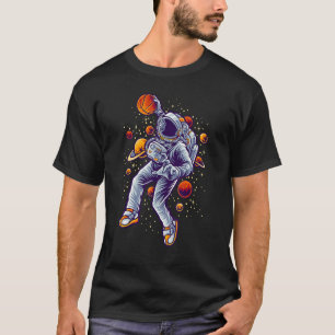 Astronaut Slam Dunk  Basketball Space T-Shirt