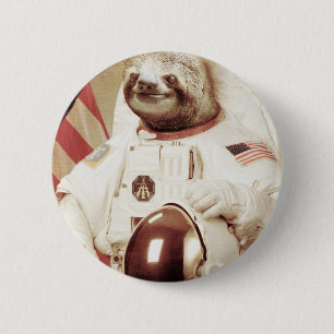 Astronaut Sloth 2 Inch Round Button