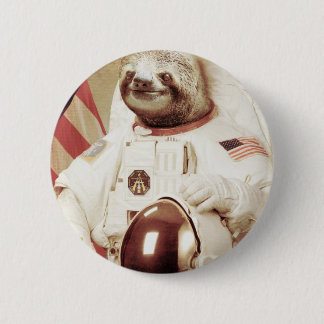 Astronaut Sloth 2 Inch Round Button