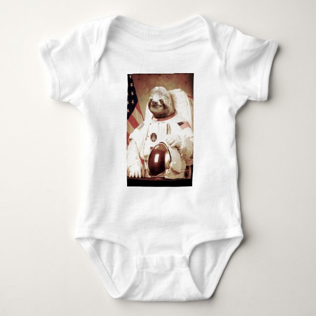 Astronaut Sloth Baby Bodysuit (Front)