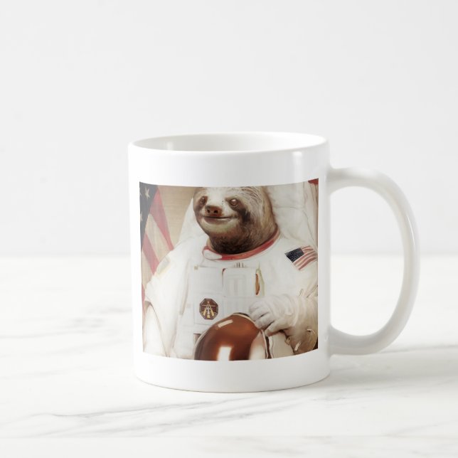 astronaut sloth coffee mug (Right)