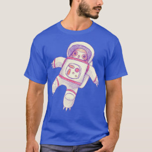 Astronaut Sloth Drawing T-Shirt