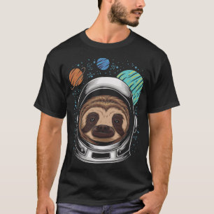 Astronaut Sloth Helmet Space T-Shirt