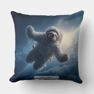 Astronaut Sloth Space Surreal Animal Personalized Throw Pillow
