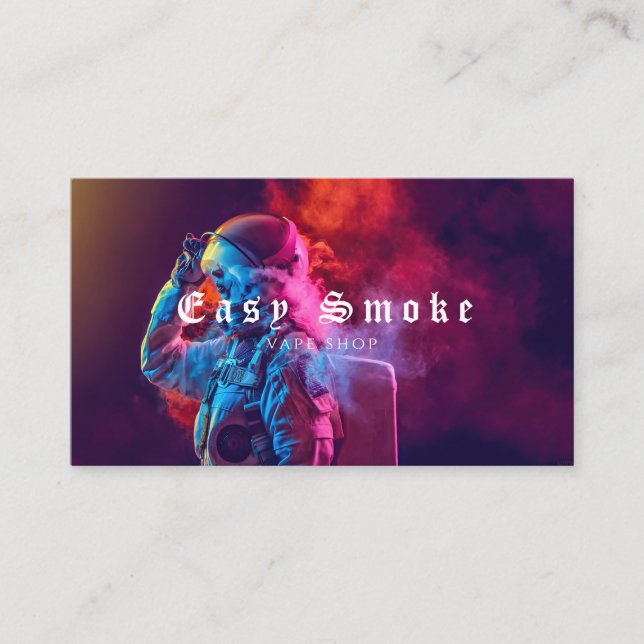 Astronaut Smoke Vape Shop Business Card (Front)