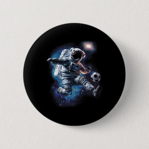 Astronaut Soccer Ball Sport Lover Outer Space Scie 2 Inch Round Button