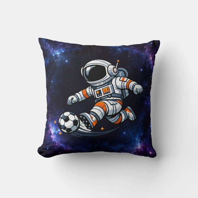 Astronaut Soccer Throw Pillow (Front)