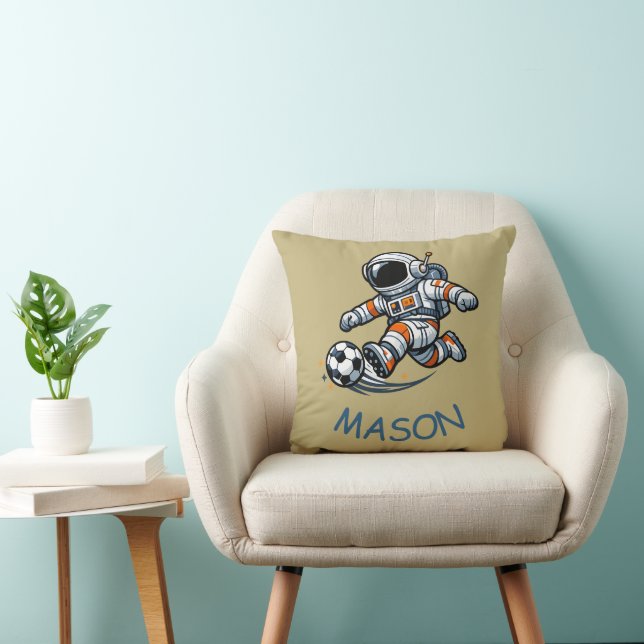 Astronaut Soccer Throw Pillow (Chair)