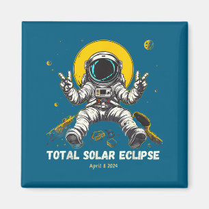 Astronaut Solar Eclipse 2024 Totality April 8 Funn Magnet