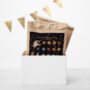 Astronaut Solar System Monogram Text Glitter Cool Favour Bag