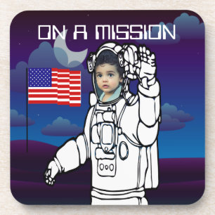 Astronaut space astronomy personalized photo  coaster