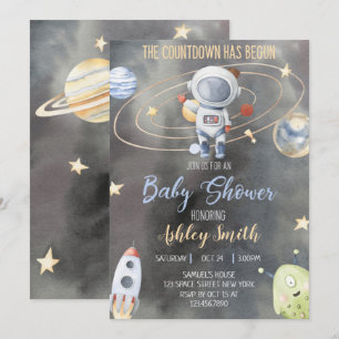 Astronaut Space Baby Shower Invitation