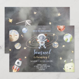 Astronaut Space Birthday Invitation