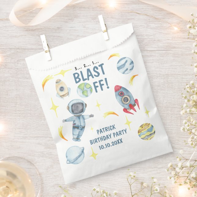 Astronaut Space Birthday Party  Favour Bag (Clipped)