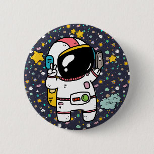 Astronaut Space Cartoon 2 Inch Round Button