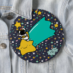Astronaut Space Cartoon 6 Inch Round Button