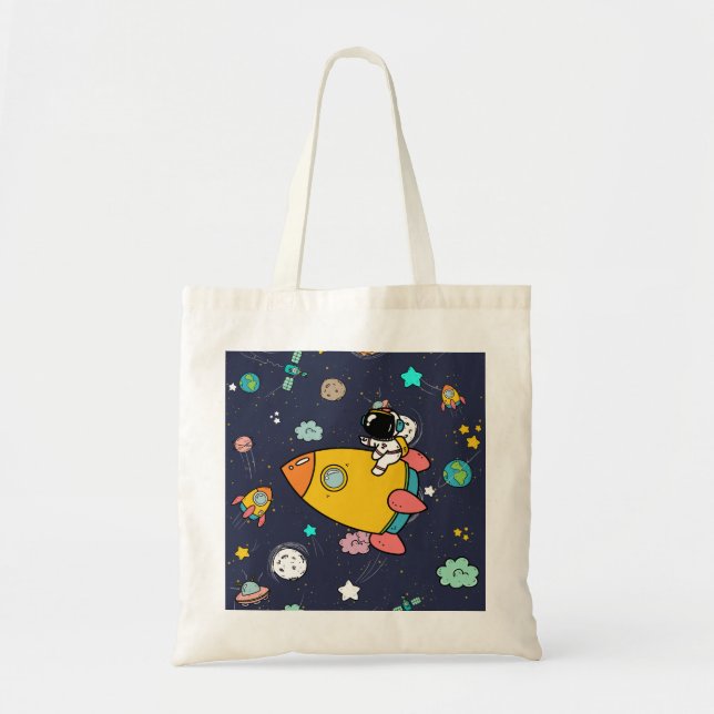 Astronaut Space Cartoon  Tote Bag (Front)