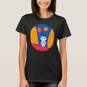 Astronaut Space Cat Exploring planets Science T-Shirt