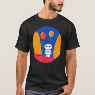 Astronaut Space Cat Exploring planets Science T-Shirt