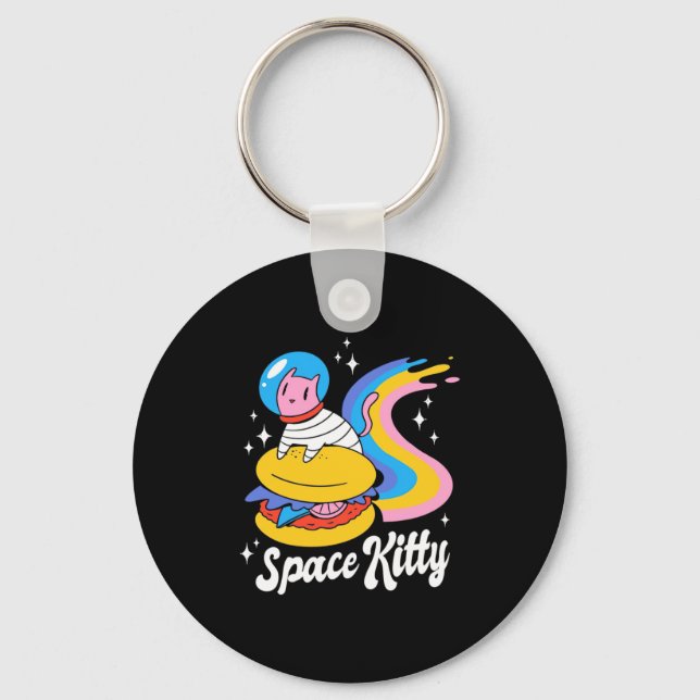 Astronaut Space Cat Keychain (Front)