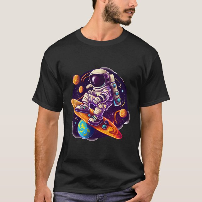 Astronaut Space Dancing Dancers Exploring Planets T-Shirt (Front)