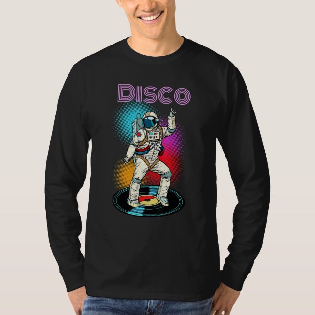 Astronaut Space Disco Dancing Novelty Graphic Cool T-Shirt (Front)