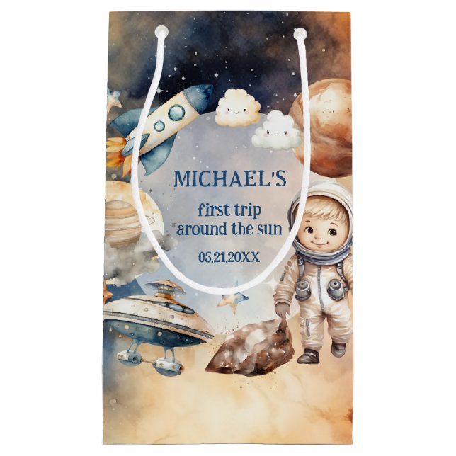 Astronaut Space First Trip Around The Sun Gift Bag (Front)